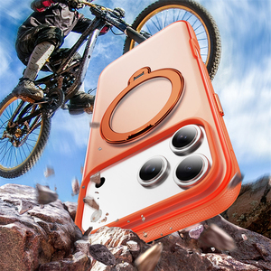 for iphone 17 16 pro pc tpu <b>phone</b> case with <b>ring</b> kickstand,for iphone 17 pro max case with stainless steel stand - Product Image 5