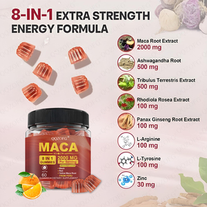 Ventas calientes OEM Maca Gummies Red,<span class=keywords><strong>Yellow</strong></span>, Black Maca Todo en uno para potenciador de energía y rendimiento para mujeres y hombres 60 masticables - Product Image 3