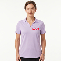 Polo en maille texturée pour femme, col en V, manches courtes, vêtements de golf, surface respirante, logo personnalisé OEM