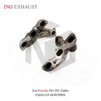 Colector de escape de acero inoxidable ING con escudo térmico para Porsche 911 991 Turbo, piezas de rendimiento de montaje directo, venta al por mayor