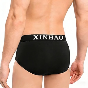 Fashionable Elastic Waistband Slim Thong Casual Stretchy High Hip Underwear Soft Modal <strong>Printed</strong> Logo Sexy <strong>Men's</strong> Boxer <strong>Briefs</strong> - Product Image 3