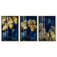 EAGLEGIFTS 2026 Dernier design moderne, peinture décorative en porcelaine cristalline encadrée avec motif de feuille dorée, œuvre d'art