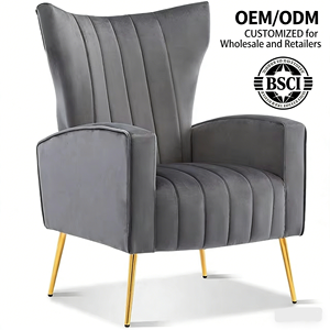 Ghế Sofa Một Cánh Tay Ghế Phòng Khách Ghế Phòng Khách Thiết Kế Cổ Điển Hiện Đại Màu Hồng <span class=keywords><strong>Velvet</strong></span> Upholstery Giải Trí - Product Image 1