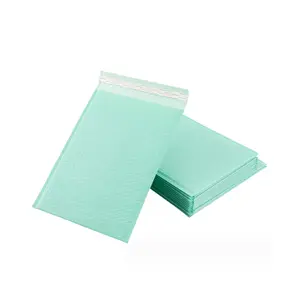 Nane yeşil posta posta çantaları hafif nakliye yastıklı zarf özel Logo poli baloncuklu zarf CD ambalaj için