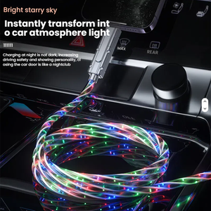 Led ánh sáng IOS loại C sạc nhanh <span class=keywords><strong>4</strong></span> trong 1 cáp USB 6A đa chức năng PD 66W Điện thoại Di động Cáp dữ liệu Android - Product Image 5