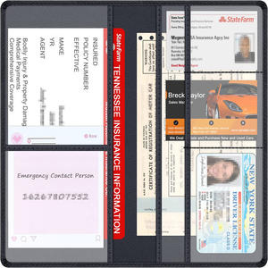 Boîte organisateur de documents de véhicule automobile en cuir PU avec logo personnalisé, étanche, pour documents d'immatriculation et d'assurance - Product Image 5