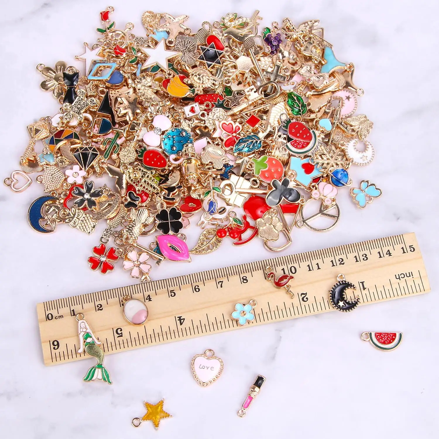 Wholesale Bulk Lots of Gold Plated Enamel Pendants   Charms Assorted Jewelry Making Charms DIY Necklace Bracelet Earring Crafts