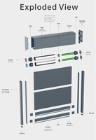 Persianas enrollables dobles WR150-220 a prueba de viento con toldo integrado, bloqueo UV, motor a batería de litio, persiana enrollable motorizada para exteriores
