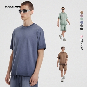 Camiseta Unisex de Punto Grueso de 275 GSM, Lavada, con Efecto Desgastado, Impresión DTG, Oversize, Ecológica, 100% Algodón, Estilo Urbano Vintage - Product Image 1