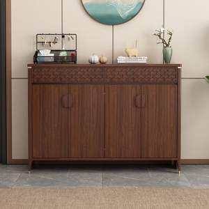 Zapatero de pared estilo chino, gran capacidad de almacenamiento para la entrada del hogar, sin perforaciones, acabado lacado. - Product Image 5