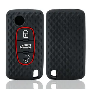 Étui de protection pour <span class=keywords><strong>clé</strong></span> à 2 ou 3 boutons pour Citroën C-Crosser C3 C4 Picasso Berlingo, compatible <span class=keywords><strong>Peugeot</strong></span> Partner Tepee <span class=keywords><strong>207</strong></span> 307 308 407, avec porte-clés - Product Image 4