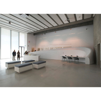 Hôtel Creative Alien Front Desk Bar Design Personnalisé Centre Commercial Art Arc Bois Peinture Réception Caisse Enregistreuse