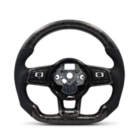 Volant en cuir avec garniture centrale en carbone forgé pour VW Volkswagen Golf 5 6 7 R MK5 MK6 MK7 MK7.5 Gti Polo Passat B8 Jetta