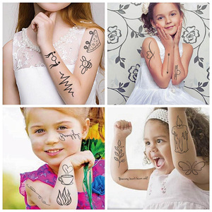 Pegatinas de <span class=keywords><strong>tatuaje</strong></span> <span class=keywords><strong>con</strong></span> letras en inglés en blanco y negro, regalos de fiesta impermeables, pegatinas faciales divertidas de gama alta - Product Image 4