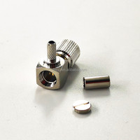 Câble coaxial flexible en laiton 1.6/5.6 75 ohms pour antenne, avec connecteur RF mâle à angle droit à sertir L9