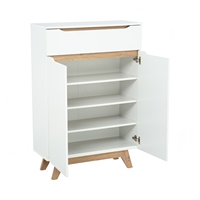 Meuble de salon multifonctionnel MANDO en panneau stratifié scandinave, design moderne et classique, unité de rangement durable bicolore