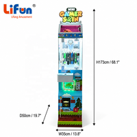 Игровой автомат LIFUN Mini Gamer Spin с 24 клипсами, монетоприемник, для ключей, подарков, стабильная работа, повышение дохода, аркадная игра