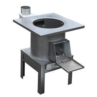 Poêle mobile multifonctionnelle en acier inoxydable de style ancien, à charbon de bois, sans fumée, pour le camping en plein air et l'usage domestique