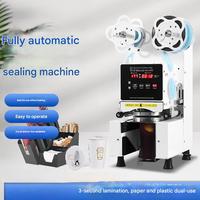 Machine à sceller les gobelets Boba, scelleuse de gobelets à bulles pour sceller rapidement les gobelets en plastique avec un couvercle en film