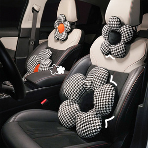 Reposacabezas y soporte lumbar para coche con diseño floral de pata de gallo, forma de U, ergonómico, para todas las estaciones, ajuste general - Product Image 2