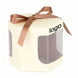 Customized Window Paper Boxes With <b>Ribbon</b> for Small Business Bakery Packaging of Cookies Cakes Chocolates - Product Image 2