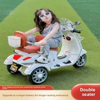 Çocuklar İçin Elektrikli Motosiklet Çift Motorlu Uzaktan Kumandalı Plastik Üç Tekerlekli Bisiklet 2-8 Yaş İki Kişilik Binilebilir Oyuncak Araba CE EN71 Onaylı