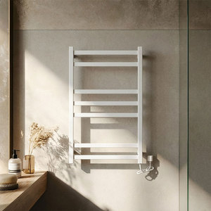 Sèche-serviettes électrique mural de luxe en acier inoxydable blanc de style <span class=keywords><strong>scandinave</strong></span> minimaliste, indice de protection IP56, garantie de 3 ans - Product Image 1