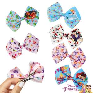 Barrettes à cheveux en forme d'alligator sur le thème des princesses Disney pour enfants, lot de 7, antidérapantes, 4 pouces, nœuds pour cheveux, licence originale H.E.R. Accessoires - Product Image 1