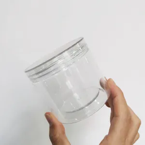 50g 80g 100g 250g Kunststoff Kosmetik Körper butter Klarer Behälter PET Creme gläser mit klaren Kristall deckeln 8oz