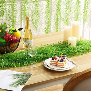 Venta al por Mayor de 5 Ramas de <span class=keywords><strong>Sauce</strong></span> <span class=keywords><strong>Llorón</strong></span> Artificial, Flores Artificiales de Plástico, Enredadera Colgante, Hojas Verdes para Decoración <span class=keywords><strong>del</strong></span> Hogar - Product Image 2