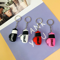 Llavero Personalizado de Guantes de Boxeo de Goma en 3D, Set de Llaveros de Dibujos Animados, Colgante de Recuerdo Deportivo, Juguete de Regalo, Fabricación Integral