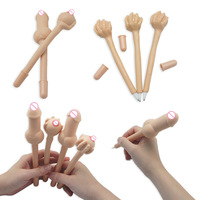 Precio barato creativo promocional travieso grosero juguete goma pecho pene bolígrafo truco juguete regalo divertido juguete
