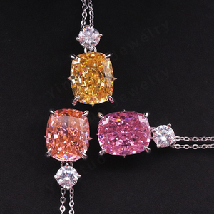 Collar de Plata Pura 925 Yingtuo con Zirconia Cúbica Tallada a Mano, Diseño Largo y Moderno, Regalo de Boda - Product Image 2