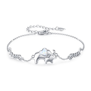 Fine Jewelry Bracelet chaîne éléphant <span class=keywords><strong>opale</strong></span> en argent sterling 925 pour mères et filles pour mère - Product Image 5