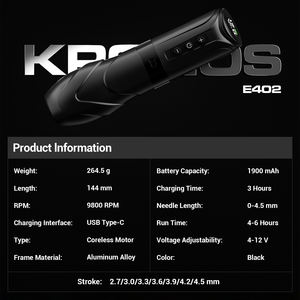 Inalámbrico 3,5mm carrera ajustable 2,4-4,2mm máquina rotativa de tatuaje pluma pistola 5-7 horas tiempo de trabajo batería recargable tatuaje - Product Image 3