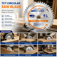 Lame de scie circulaire TCT 8 pouces 40T 205x25,4 mm, fournie par l'usine, disque de coupe à pointe en carbure résistant à l'usure pour le traitement de masse du bois