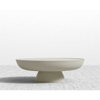 Meubles de salon Table basse ronde nordique Table basse en béton blanc Table basse moderne