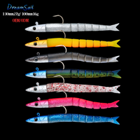 OEM ODM Sandeel Jig Head Yumuşak Yem Parçalı PVC Swimbait Çoklu Renkler 100mm 16g 130mm 27g