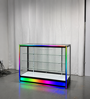 Vitrine d'exposition en verre LED RGB, comptoir en verre, étagères en verre trempé, vitrine personnalisée pour boutique de tabac