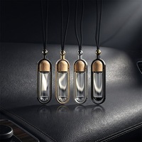 Diffuseur de parfum de luxe en verre pour voiture, pendentif 10 ml, huile parfumée florale, cadre métallique élégant, désodorisant suspendu