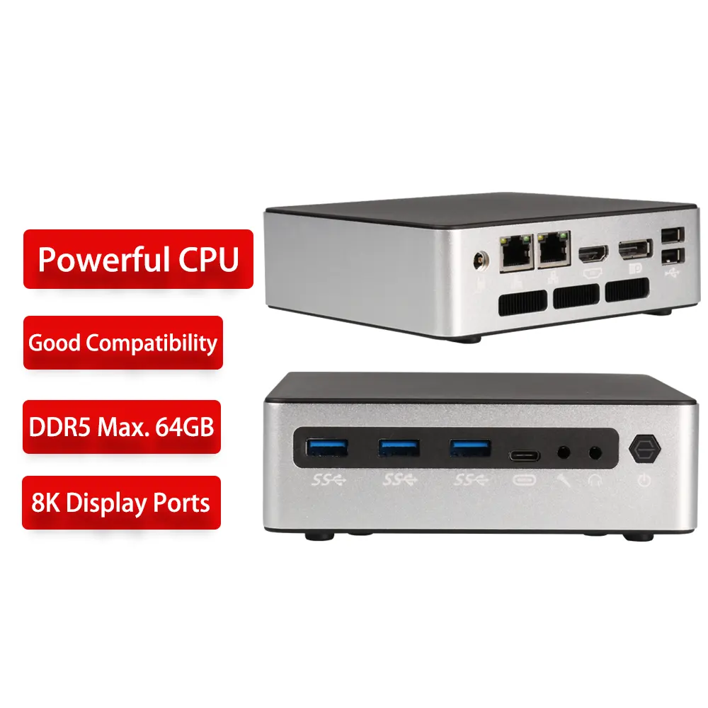 Intel Core i3 1215U第12世代NucNanoスモールマイクロミニコンピューターPCX862イーサネットLAN Windows 10 11 Linux Ubuntu DDR5 Mini pc