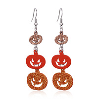 Boucles d'oreilles fantaisie en alliage clouté, motifs crâne, citrouille, chat, toile d'araignée, pour Halloween, vente en gros, idéales pour cadeaux