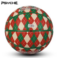Ballon de basketball en caoutchouc PSYCHE à thème de Noël, taille 7, ballon de jeu de rue toutes saisons pour promotion et cadeaux de fêtes