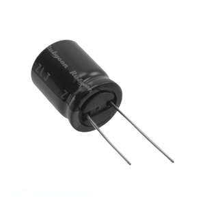 ตัวเก็บประจุแบบรูทะลุ 820 ยูเอฟ อลูมิเนียม 820UF 20% 63V แบบขาเรเดียล 63ZLJ820M16X20 - Product Image 1