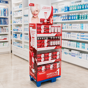 Teeth Whitening Oral Care Paper Corrugated Floor Display, Custom Cardboard <b>Stand</b> for Supermarket Personal Care Aisle Sales - Product Image 2