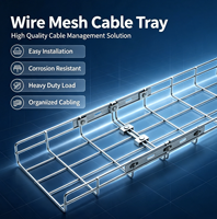 Bandeja de gestión de cables de malla de alambre para construcción industrial de estaciones de energía fotovoltaica, de acero galvanizado en caliente anticorrosión