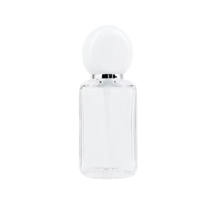 Pot en verre vide personnalisé de forme carrée 30g 50g pour crème visage de luxe avec couvercles blancs, sérigraphie et compte-gouttes - Product Image 6