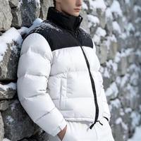 Doudoune réversible et grande taille pour homme, chaude pour l'hiver, classique et brodée