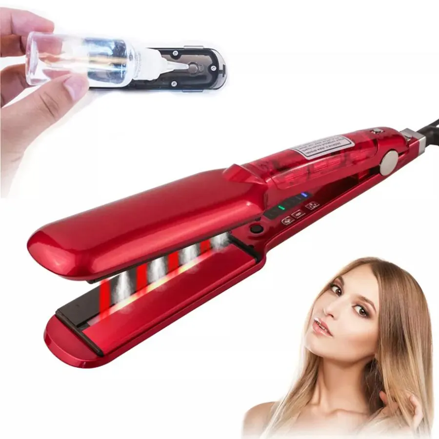 PRITECH Vapeur Infrarrojo Plancha De Pelo Infrarouge Vapeur Fer Plat De Titanio Planchas De Cabello Profesional