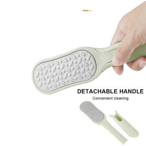 Lima de pie con mango de plástico de paja de trigo de alta calidad, herramientas de pedicura, removedor de callos de acero inoxidable, depurador de <span class=keywords><strong>pies</strong></span> para húmedo y seco - Product Image 4